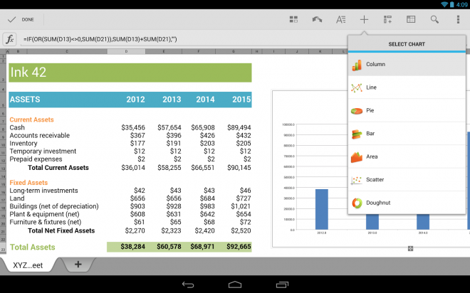 Quicke Office - Excel - Android, iOS