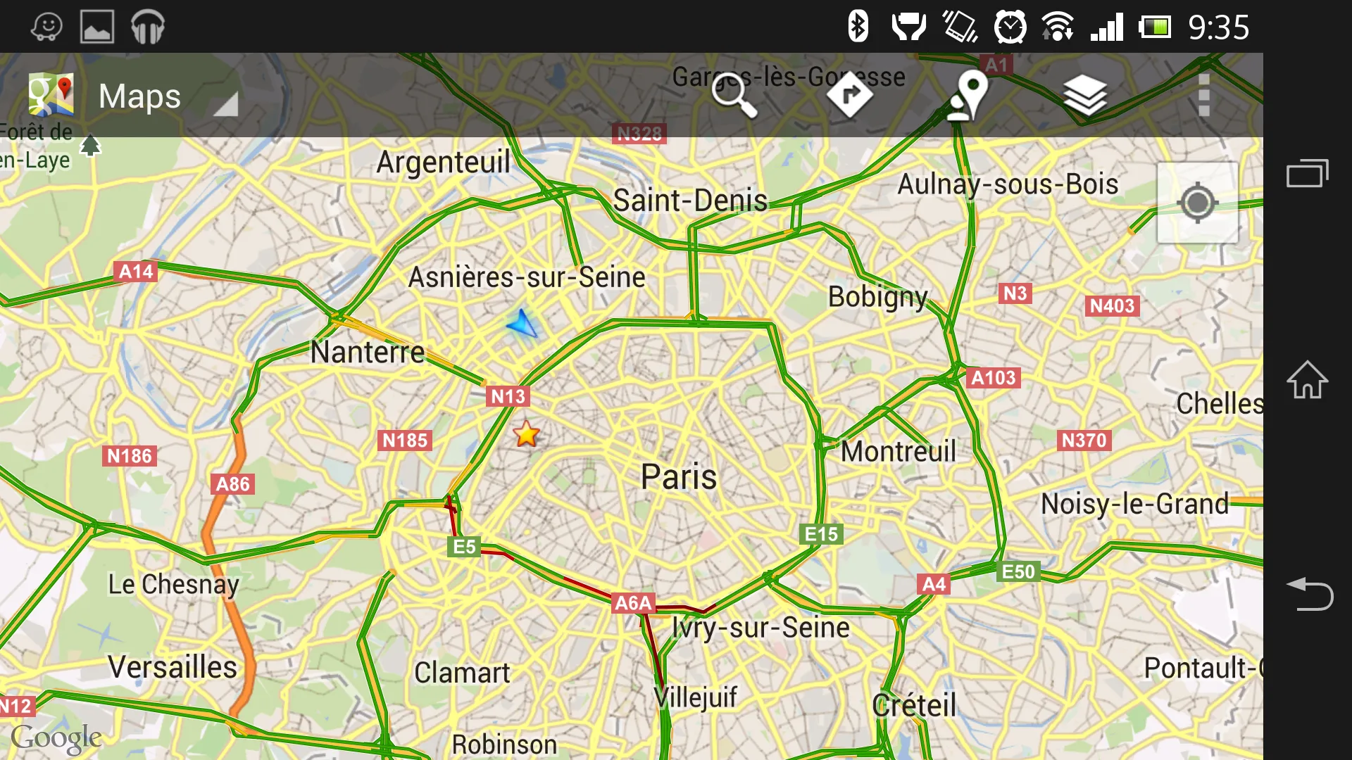 Affichage des bouchons sur Google Maps