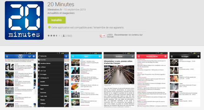 20 Minutes pour Android