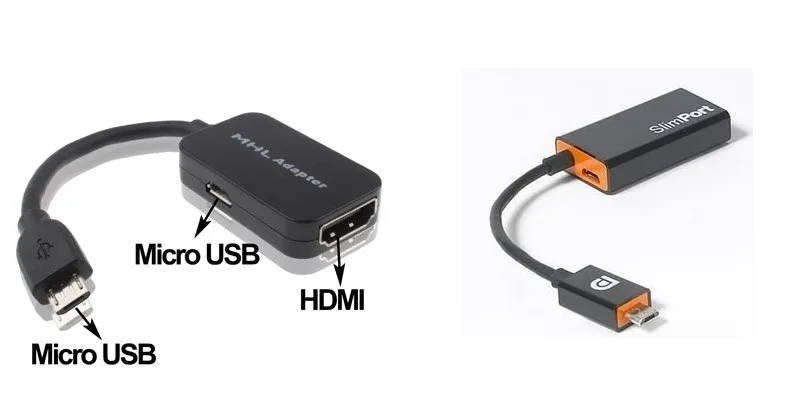 Adaptateurs mhl et slimport micro-usb vers hdmi