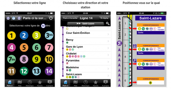 Paris ci la sortie du métro (Android, iOS et Windows Phone)