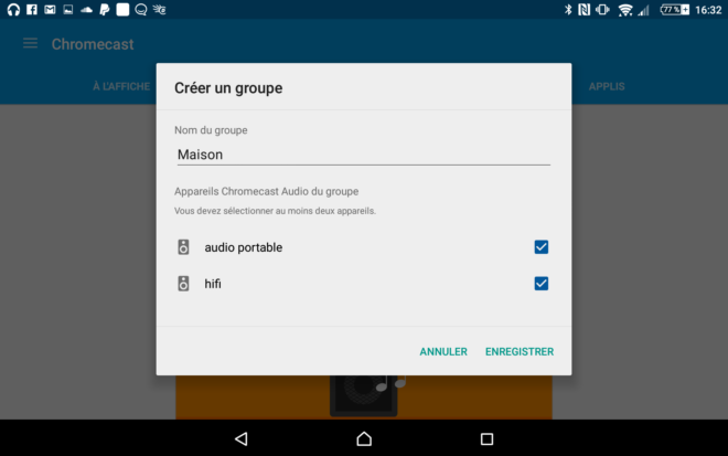 Sélectionnez les enceintes du groupe